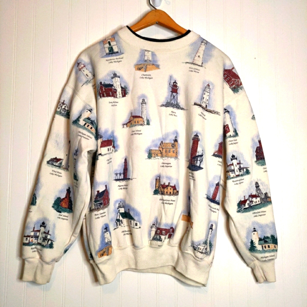 Vintage Lighthouse Sweatshirt Size L